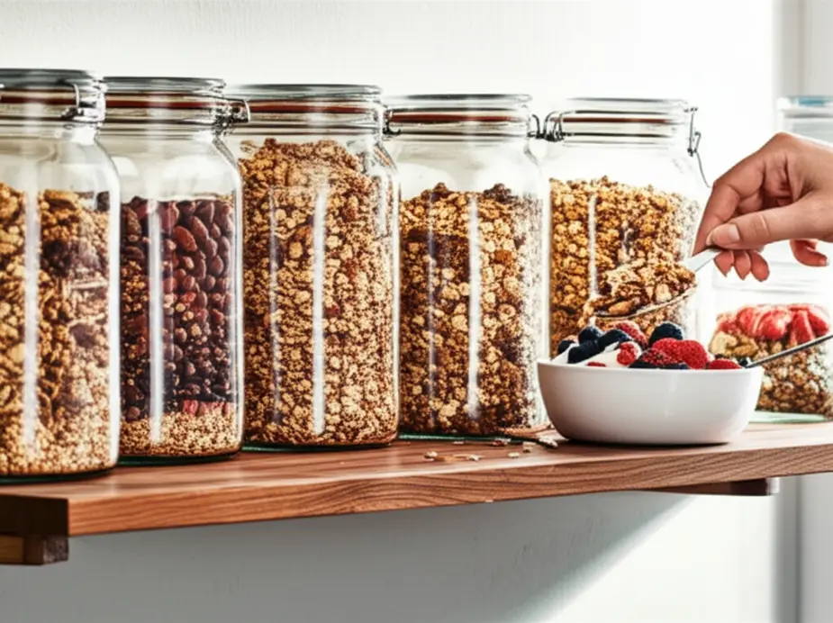 Conservação, uso em receitas e cardápio semanal com granola