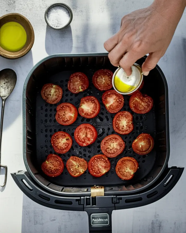Receita passo a passo de tomates pelados na airfryer com variações e medidas