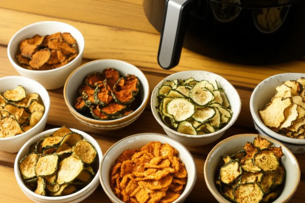 Receitas essenciais de chips de abobrinha na air fryer que você precisa testar