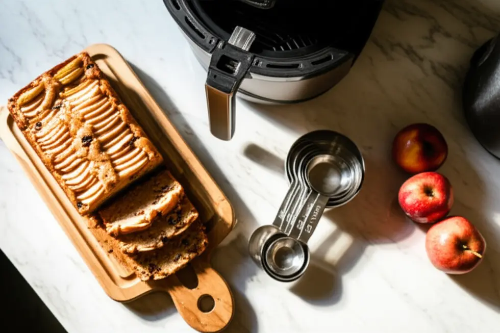 Receita prática passo a passo Bolo de Maçã e Passas na Airfryer