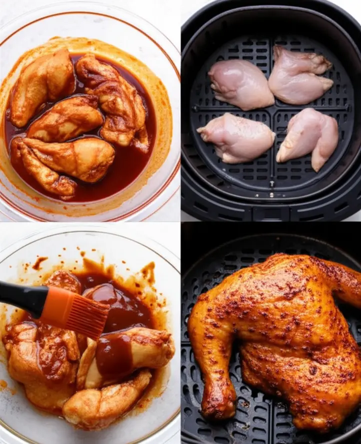 Receita passo a passo de frango ao barbecue na airfryer