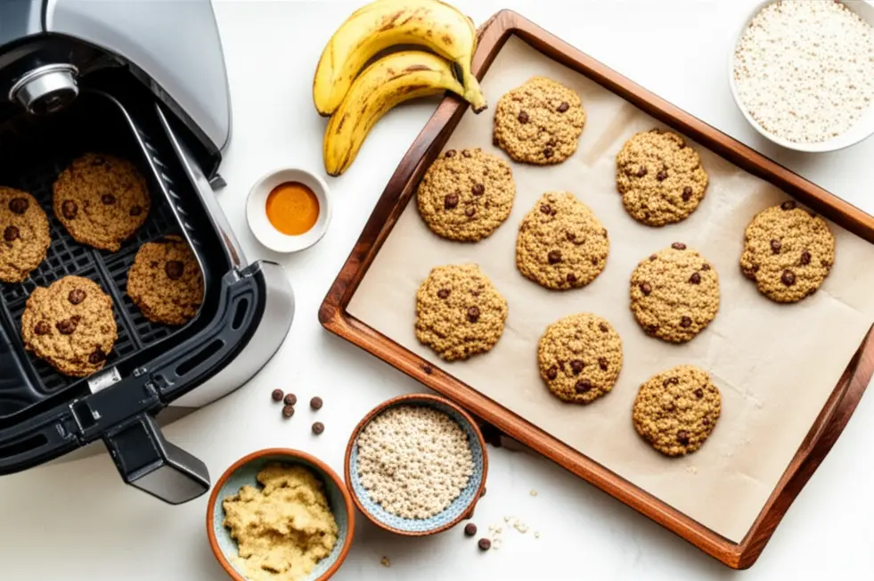 Receitas práticas de biscoito de aveia com chocolate na Airfryer passo a passo