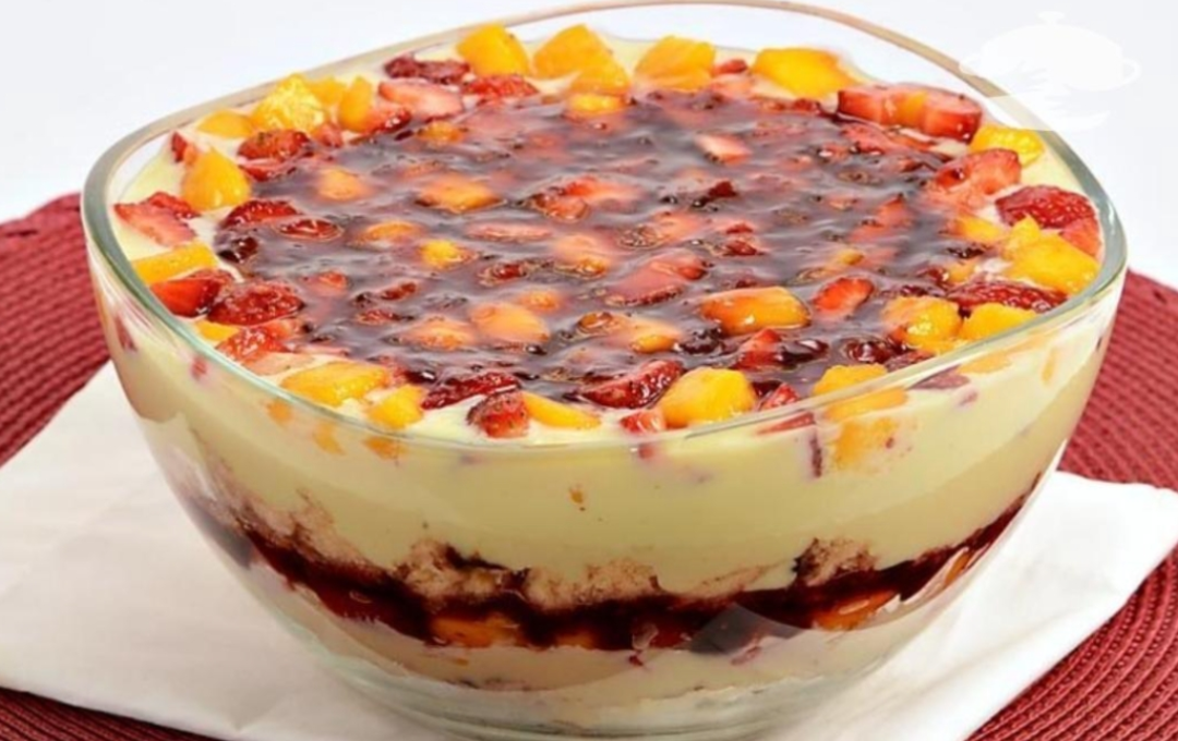 untei Frutas Tropicais Com Creme Aveludado E Criei Esse Pavê de Frutas Tropicais Gelado Irresistível